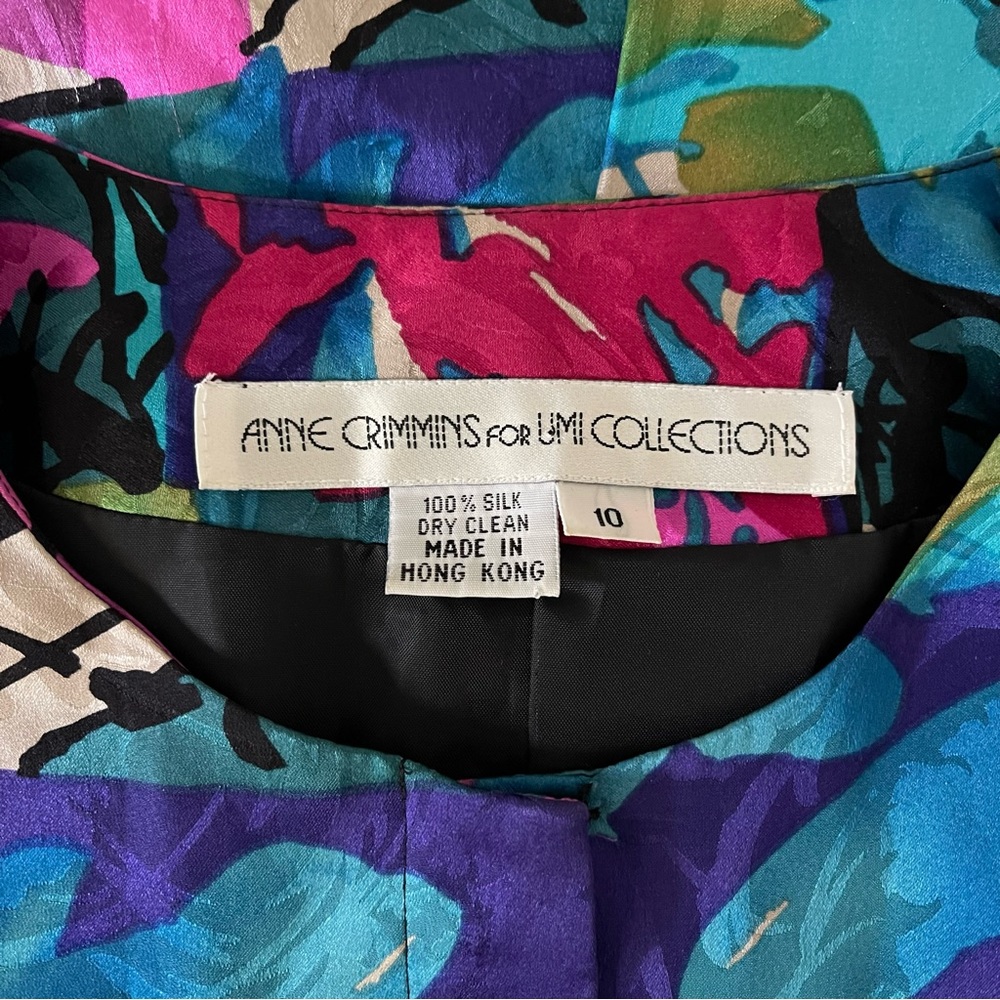 Anne Crimmins Umi Collection Silk Jacquard Floral Evening Blazer Jacket 10 - Picture 9 of 11